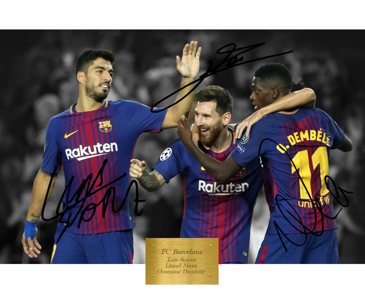 GOAT Cristiano Ronaldo Lionel Messi Real Madrid Barcalona Signed  Autographed Photo Photograph Picture Frame Football Soccer Poster Gift