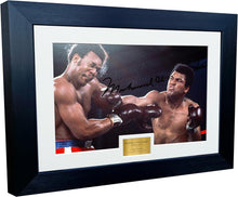 Load image into Gallery viewer, 12x8 A4 'RUMBLE IN THE JUNGLE' Muhammad Ali vs George Foreman Autographed Signed Photo Photograph Picture Frame Boxing Poster Gift COL