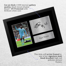 Load image into Gallery viewer, HWC Trading FR A4 Yaya Toure Manchester City Man City Gifts Printed Signed Autograph Picture for Football Fans and Supporters - A4 Framed