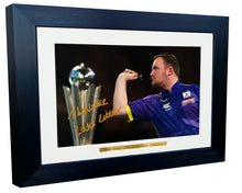 Load image into Gallery viewer, 12x8 A4 Luke Littler "The Nuke" Darts PDC WDF Signed Autograph Photo Photograph Picture Frame Poster Gift Trophy