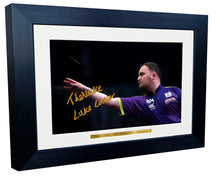 Load image into Gallery viewer, 12x8 A4 Luke Littler "The Nuke" Darts PDC WDF Signed Autograph Photo Photograph Picture Frame Poster Gift Throwing