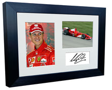 Load image into Gallery viewer, 12x8 A4 Michael Schumacher Triple Grand Prix Ferrari Car Autographed Signed Signature Photo Photograph Picture Frame Racing Formula 1 F1 Poster Gift