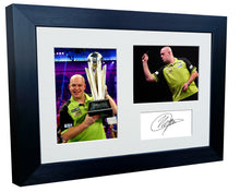 Load image into Gallery viewer, 12x8 A4 Michael Van Gerwen "Mighty Mike" Darts PDC WDF Signed Autograph Photo Photograph Picture Frame Poster Gift Triple