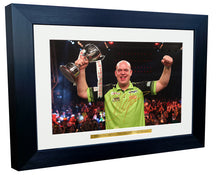 Load image into Gallery viewer, 12x8 A4 Michael Van Gerwen "Mighty Mike" Darts PDC WDF Signed Autograph Photo Photograph Picture Frame Poster Gift Trophy