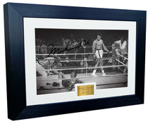 Load image into Gallery viewer, 12x8 A4 'RUMBLE IN THE JUNGLE' Muhammad Ali vs George Foreman Autographed Signed Photo Photograph Picture Frame Boxing Poster Gift BW