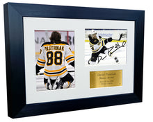 Load image into Gallery viewer, 12x8 A4 David Pastrnak Boston Bruins NHL Autographed Signed Photo Photograph Picture Frame Ice Hockey Poster Gift Triple Gold
