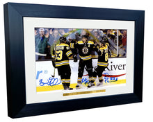 Load image into Gallery viewer, 12x8 A4 Patrice Bergeron Brad Marchand David Pastrnak Boston Bruins NHL Autographed Signed Photo Photograph Picture Frame Ice Hockey Poster Gift