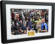 Load image into Gallery viewer, 12x8 A4 '2021 FA CUP WINNERS' Brendan Rodgers James Maddison Jamie Vardy Youri Tielemans Kasper Schmeichel Wes Morgan Leicester City FC Signed Autographed Photo Photograph Picture Frame Poster Gift