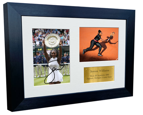 12x8 A4 Signed Serena Williams Autographed Signed Photograph Picture Frame Tennis Grand Slam Wimbledon Poster Gift Triple G