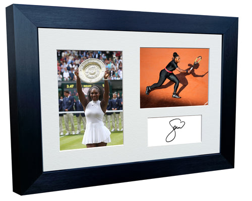 12x8 A4 Signed Serena Williams Autographed Signed Photograph Picture Frame Tennis Grand Slam Wimbledon Poster Gift Triple