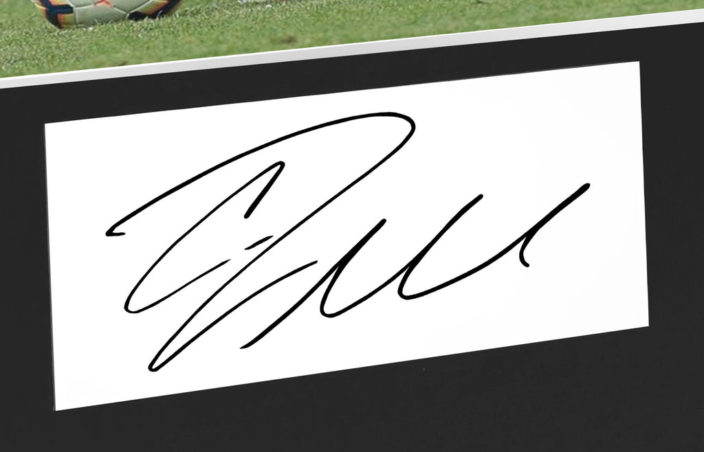 Large Cristiano Ronaldo Juventus Celebration With Precision Cut CR7 Logo Signed Autographed Signature Photograph Photo Picture Frame Football Soccer Poster Gift Black Mount