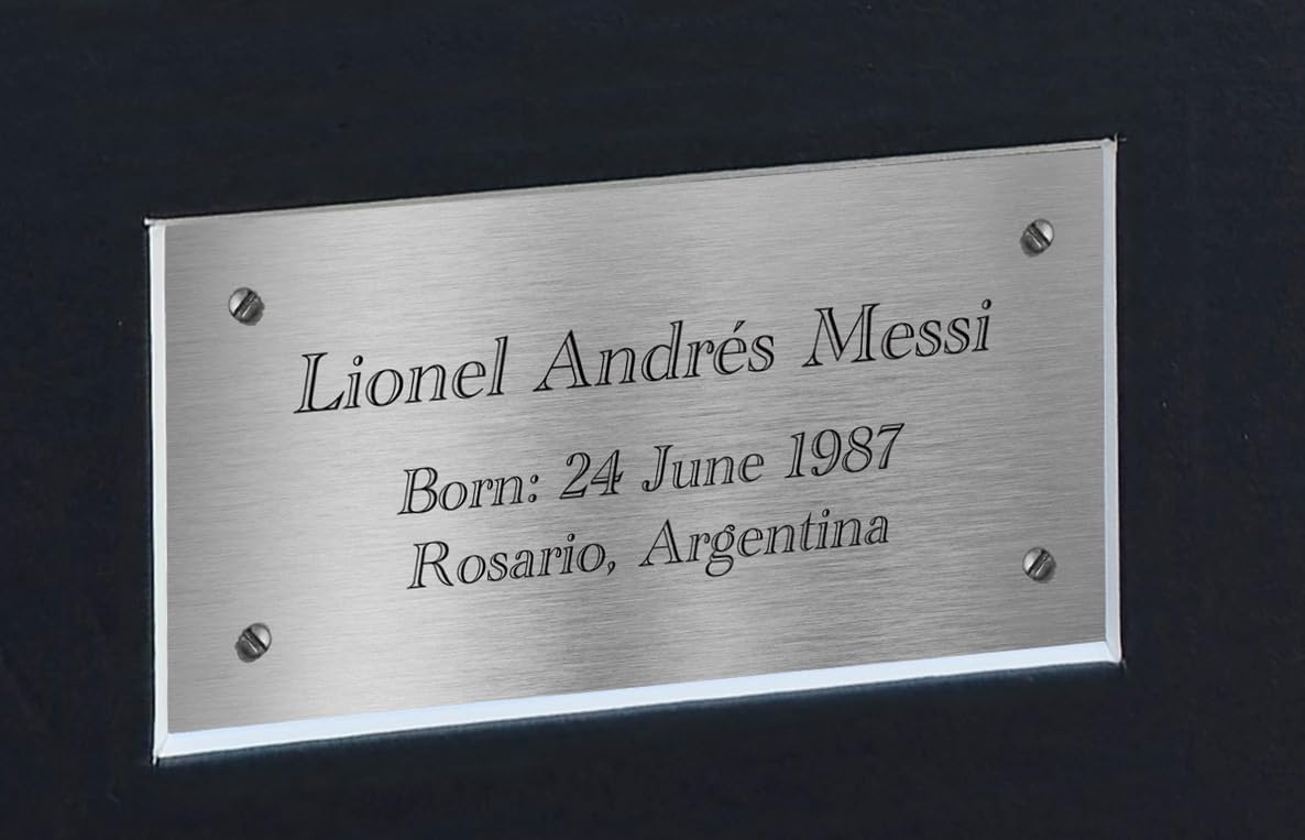 Large A3+ Signed Lionel Messi Inter Miami Barcelona PSG Argentina Display Autographed Signature Photo Photograph Picture Frame Football Soccer Poster Gift (Black Mount, Career Montage)