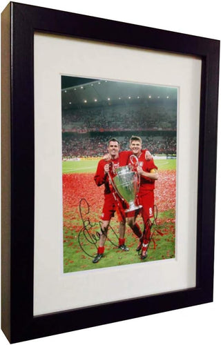 Kitbags & Lockers Signed Jamie Carragher Steven Gerrard Liverpool Autographed Photo Photograph Picture Frame