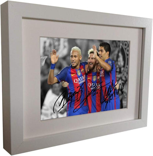 Kitbags & Lockers Signed 2016/17 White Neymar Jr. Lionel Messi Suarez Barcelona Photo Photograph Picture Frame Autograph Football