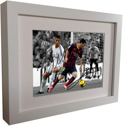 Kitbags & Lockers Signed Lionel Messi Barcelona Cristiano Ronaldo Real Madrid Photo Photograph Picture Frame Autograph 3w