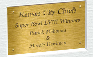 Patrick Mahomes Mecole Hardman Kansas City Super Bowl LVIII 58 Winners Autographed Signed 12x8 A4 Photo Photograph Picture Frame American Football Poster Gift Colour
