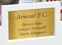 Load image into Gallery viewer, 12x8 A4 Signed Bukayo Saka Gabriel Martinelli Martin Odegaard Arsenal F.C. Autographed Autograph Signed Photograph Photo Picture Frame Football Soccer Poster Gift