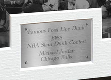 Load image into Gallery viewer, 10x8 A4 Signed Famous Foul Line Dunk 1988&quot; Reprint Michael Jordan Chicago Bulls Autographed Photo Photograph Picture Frame NBA Basketball Poster Gift Slv