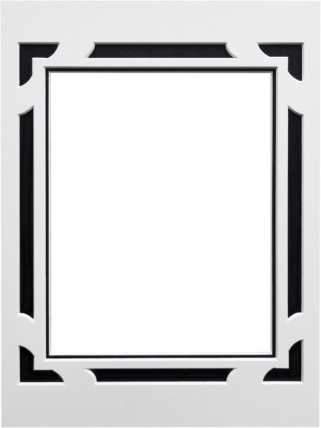 Art Deco Art Nouveau Ivory White/Cream or Black 1.5mm Double Mount Photo Photograph Picture Frame Mounts/Matts To Fit A4 A3 A2 A1 6x4 7x5 8x6 9x6 10x8 12x8 30x20 (Cream, A4 Mount To Fit 8x6 Photo)