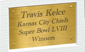 Kitbags & Lockers 12x8 A4 Travis Kelce Celebration Super Bowl LVIII Winners Back To Back Kansas City Chiefs American Football NFL Autographed Signed Photo Photograph Picture Frame Poster Gift Colour