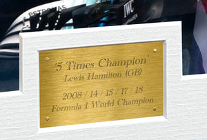 Kitbags & Lockers 5 Times World Champion Celebration Edition - A4 12x8 Signed Lewis Hamilton - Mercedes-AMG Petronas - Autographed Photo Photograph Picture Frame Motor Sport Formula 1 F1 Gift