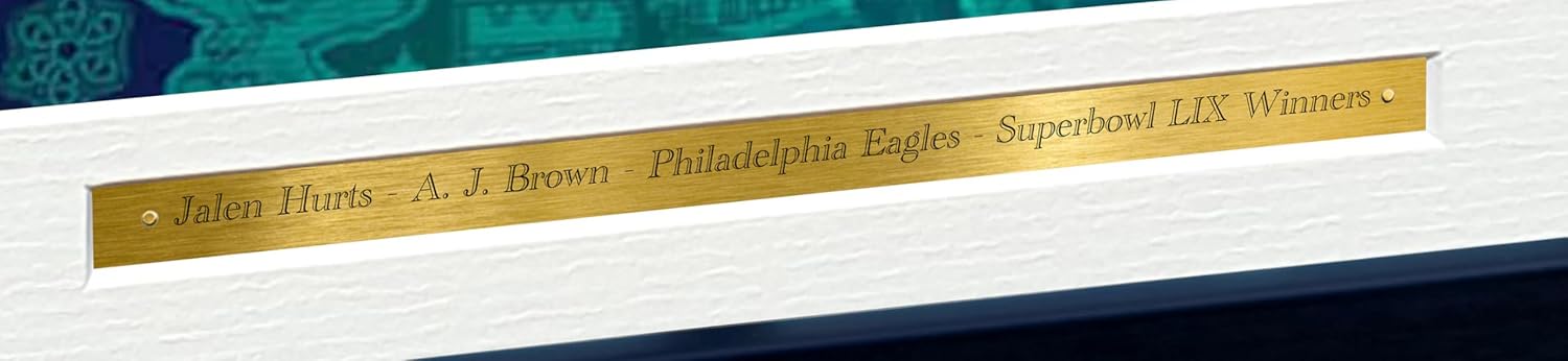 Kitbags & Lockers 12x8 A4 Jalen Hurts A J Brown Philadelphia Super Bowl LIX 59 Winners Autographed Signed Photo Photograph Picture Frame American Football Poster Gift Celebration