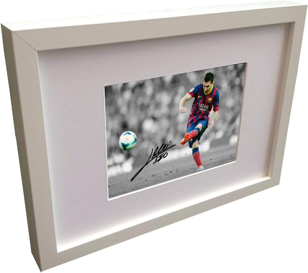 Kitbags & Lockers White Signed Lionel Messi Barcelona Photo Photograph Picture Frame Autograph Football