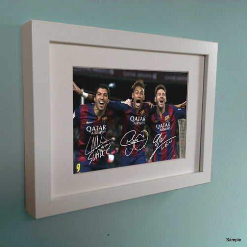 Kitbags & Lockers Signed White Neymar Jr. Lionel Messi Suarez Barcelona Photo Photograph Picture Frame Autograph Football