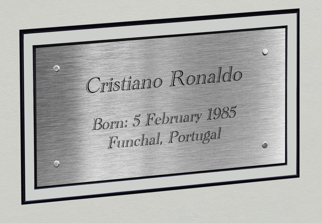 Large A3+ Signed CR7 Cristiano Ronaldo Real Madrid Display Autographed Signature Photo Photograph Picture Frame Football Soccer Poster Gift Manchester United Juventus Al-Nassr Portugal (Cream Mount)