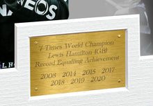 Load image into Gallery viewer, Kitbags &amp; Lockers Large A3+ Print 7 Times World Champion Celebration Edition - Signed Lewis Hamilton - Mercedes-AMG Petronas - Autographed Photo Photograph Picture Frame Motor Sport Formula 1 F1 Gift