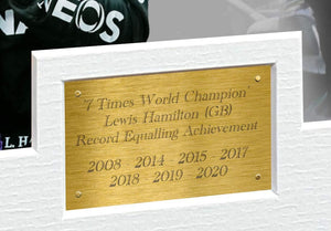 Kitbags & Lockers Large A3+ Print 7 Times World Champion Celebration Edition - Signed Lewis Hamilton - Mercedes-AMG Petronas - Autographed Photo Photograph Picture Frame Motor Sport Formula 1 F1 Gift