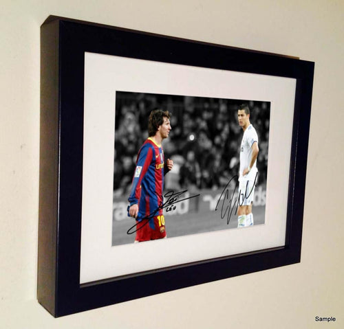 Kitbags & Lockers Signed Lionel Messi Barcelona Cristiano Ronaldo Real Madrid Photo Photograph Picture Frame Autograph 1b