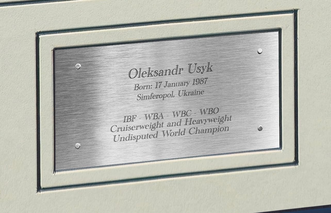 Large A3+ Oleksandr Usyk Display With Logo Undisputed World Cruiserweight Heavyweight Champion Autographed Signed Signature Photo Photograph Picture Frame Boxing Poster Gift (Cream Mount)