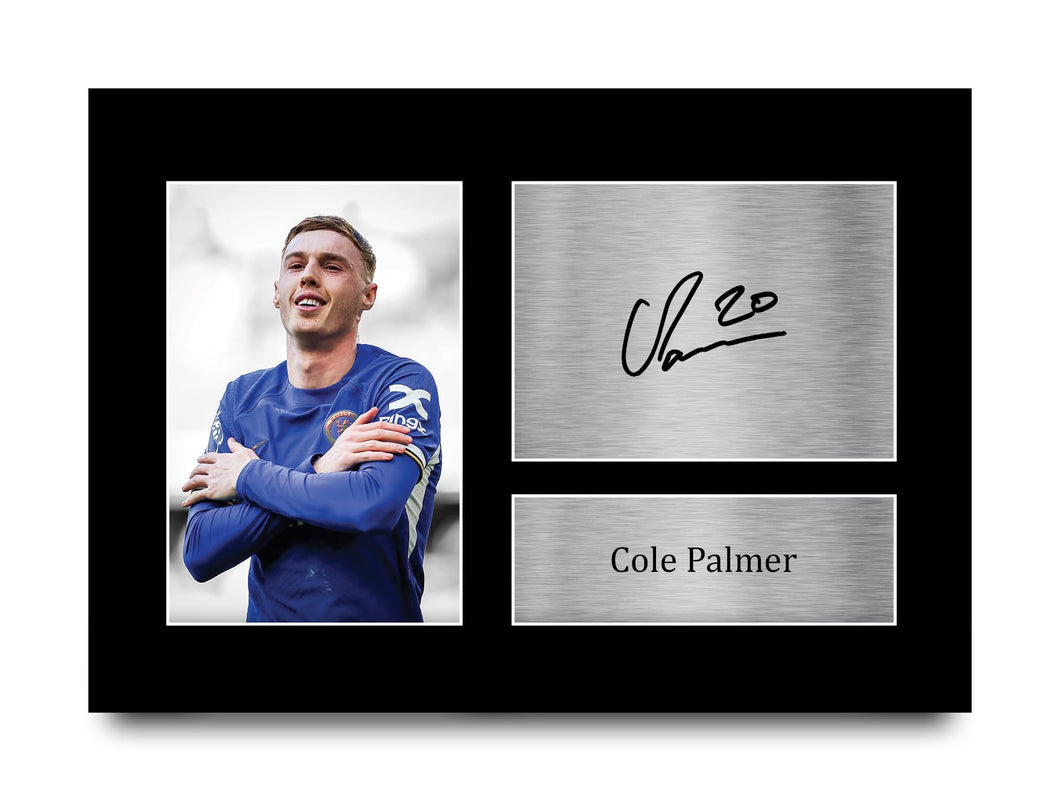 HWC Trading Cole Palmer Chelsea Gifts Printed Signed Autograph Picture for Football Fans and Supporters - A3 Framed