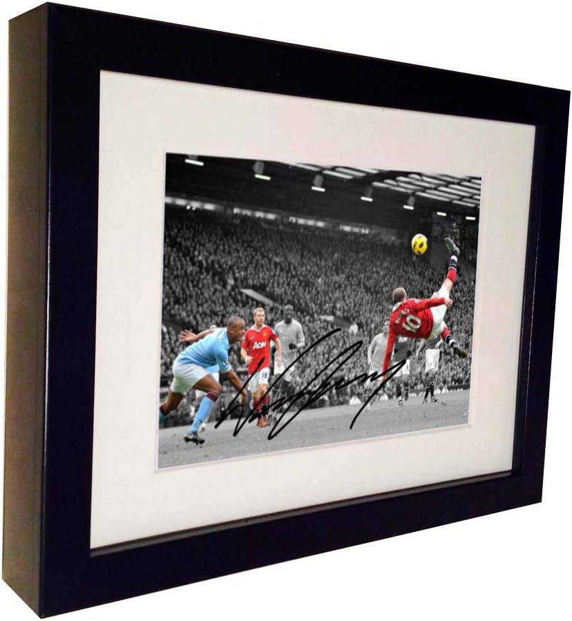 Kitbags & Lockers Signed Wayne Rooney Manchester United v City Derby Overhead Goal Autographed Photo Photograph Picture Frame