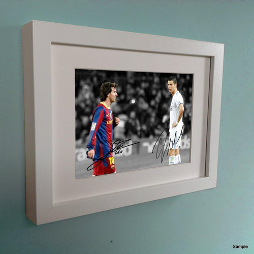 Kitbags & Lockers Signed Lionel Messi Barcelona Cristiano Ronaldo Real Madrid Photo Photograph Picture Frame Autograph 1w