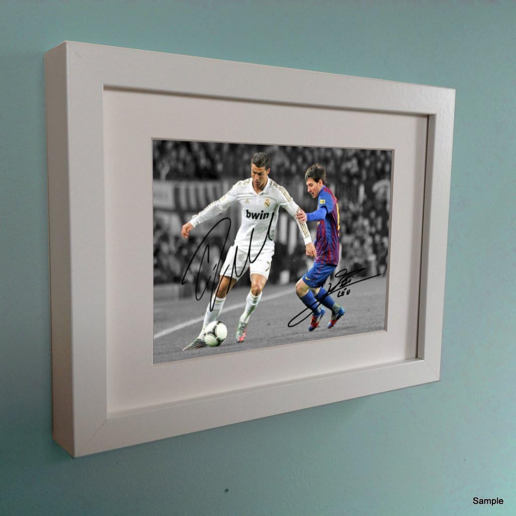 Kitbags & Lockers Signed Lionel Messi Barcelona Cristiano Ronaldo Real Madrid Photo Photograph Picture Frame Autograph 2w