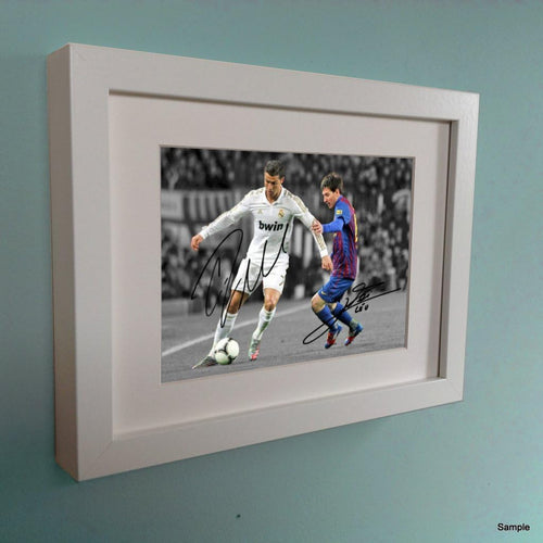 Kitbags & Lockers Signed Lionel Messi Barcelona Cristiano Ronaldo Real Madrid Photo Photograph Picture Frame Autograph 2w
