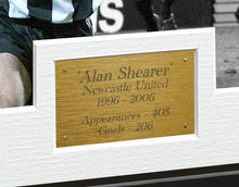 Load image into Gallery viewer, Kitbags &amp; Lockers Alan Shearer Newcastle United EVERTON VOLLY GOAL Autographed Signed Photo Photograph Picture Frame Soccer Gift