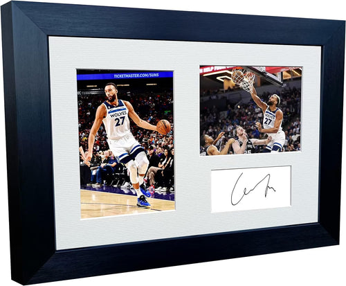 Kitbags & Lockers 12x8 A4 Rudy Gobert Minnesota Timberwolves Autographed Signed Photo Photograph Picture Frame Basketball Poster Gift Triple