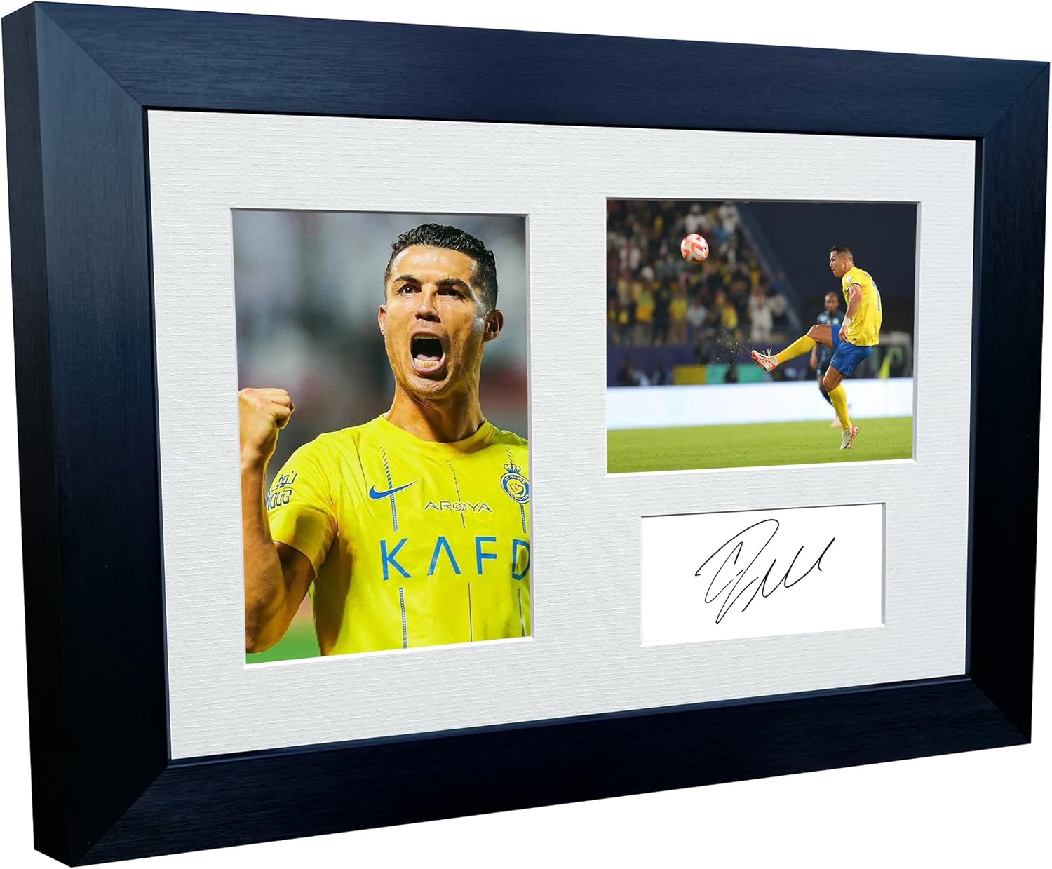 12x8 A4 Signed Cristiano Ronaldo Al-Nassr FC Autographed Signed Photograph Picture Frame Football Soccer Poster Gift