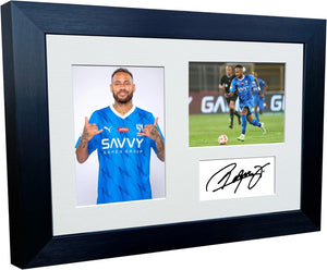 12x8 A4 Neymar Jr Al-Hilal SFC Signed Autograph Photo Photograph Picture Frame Poster Gift Triple