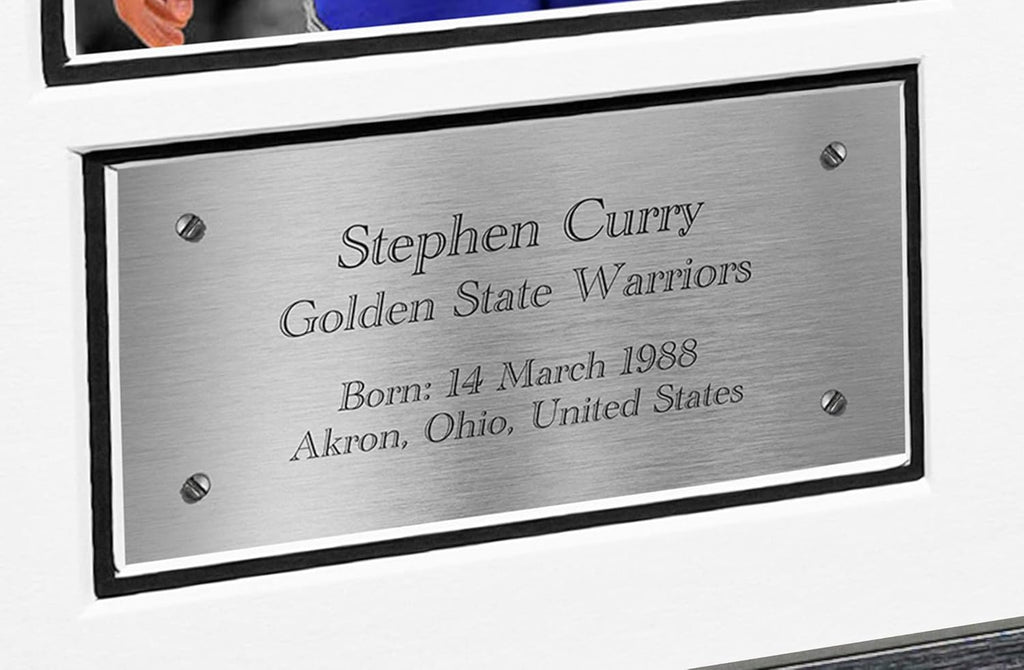 MVP Black or White Steph Stephen Curry Golden State Warriors Signed Autographed Photo Photograph Picture Frame Basketball Poster Gift (Off White Mount)