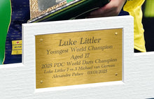 Load image into Gallery viewer, Kitbags &amp; Lockers 12x8 A4 Signed The Nuke Littler Darts 2025 PDC World Darts Champion Autographed Autograph Signed Photograph Photo Picture Frame Poster Gift