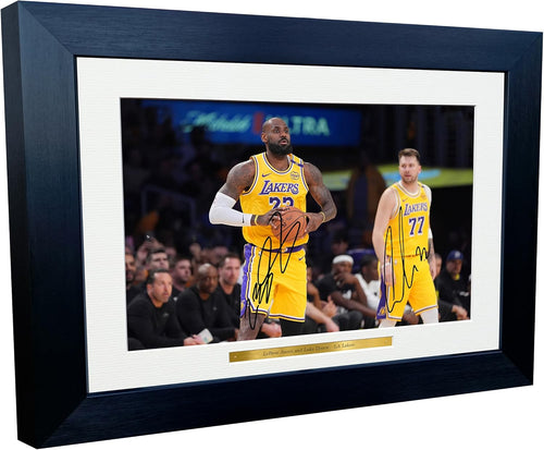 12x8 A4 Luka Doncic LeBron James LA Lakers Los Angeles Autographed Signed Signature Photo Photograph Picture Frame Basketball Poster Gift 2