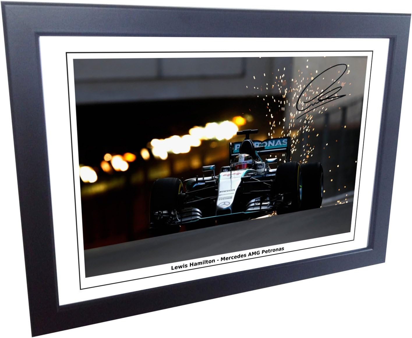 Kitbags & Lockers 12x8 A4 Signed Lewis Hamilton Mercedes-AMG Petronas Autographed Photo Photograph Picture Frame Motor Sport Formula 1 F1 Gift gift