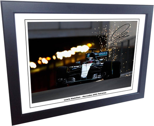Kitbags & Lockers 12x8 A4 Signed Lewis Hamilton Mercedes-AMG Petronas Autographed Photo Photograph Picture Frame Motor Sport Formula 1 F1 Gift gift