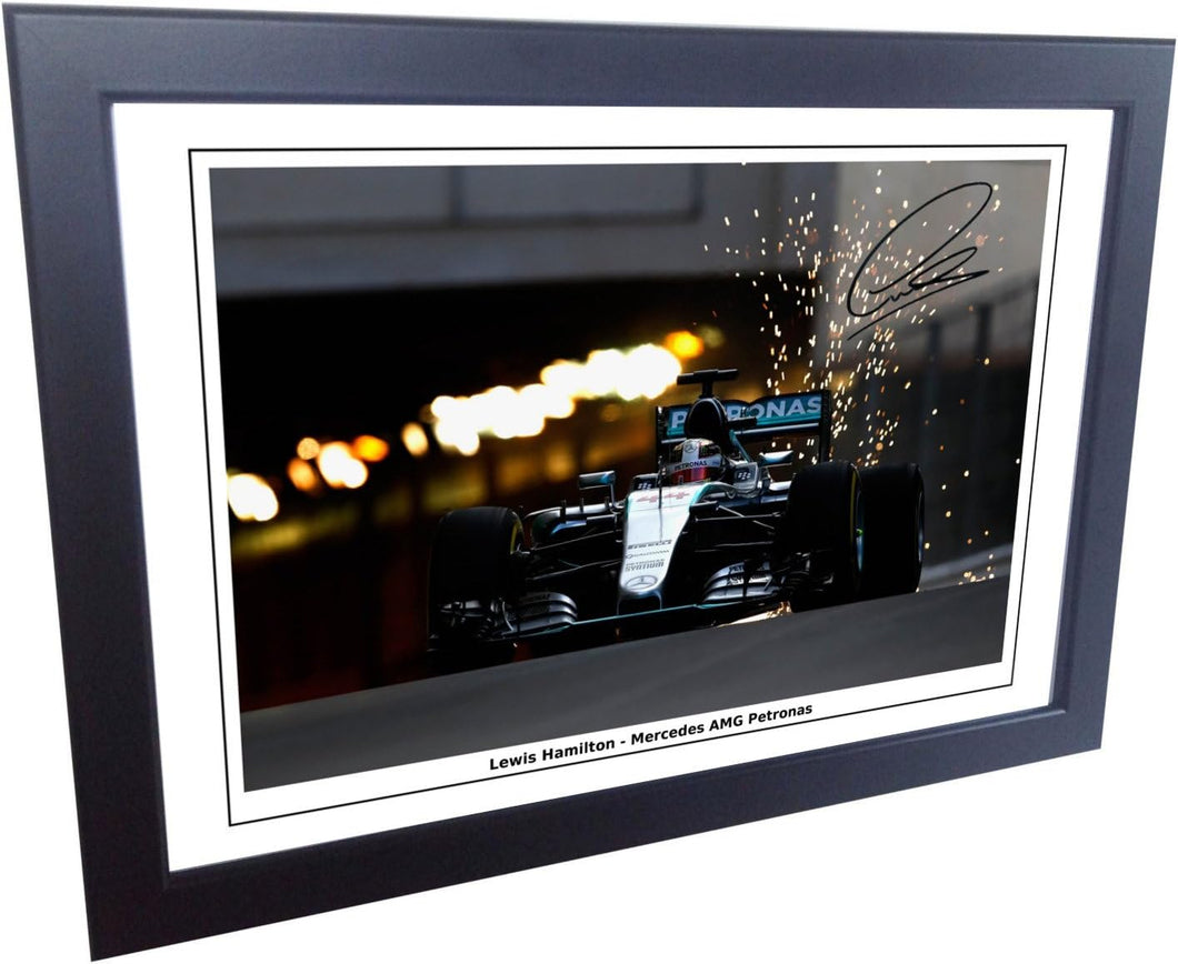 Kitbags & Lockers 12x8 A4 Signed Lewis Hamilton Mercedes-AMG Petronas Autographed Photo Photograph Picture Frame Motor Sport Formula 1 F1 Gift gift