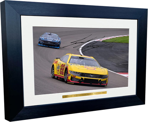Kitbags & Lockers 12x8 A4 Joey Logano 2024 NASCAR Cup Series No. 22 Ford Mustang Dark Horse for Team Penske Signed Autographed Signature Photo Photograph Picture Frame Poster Celebration Gift 2