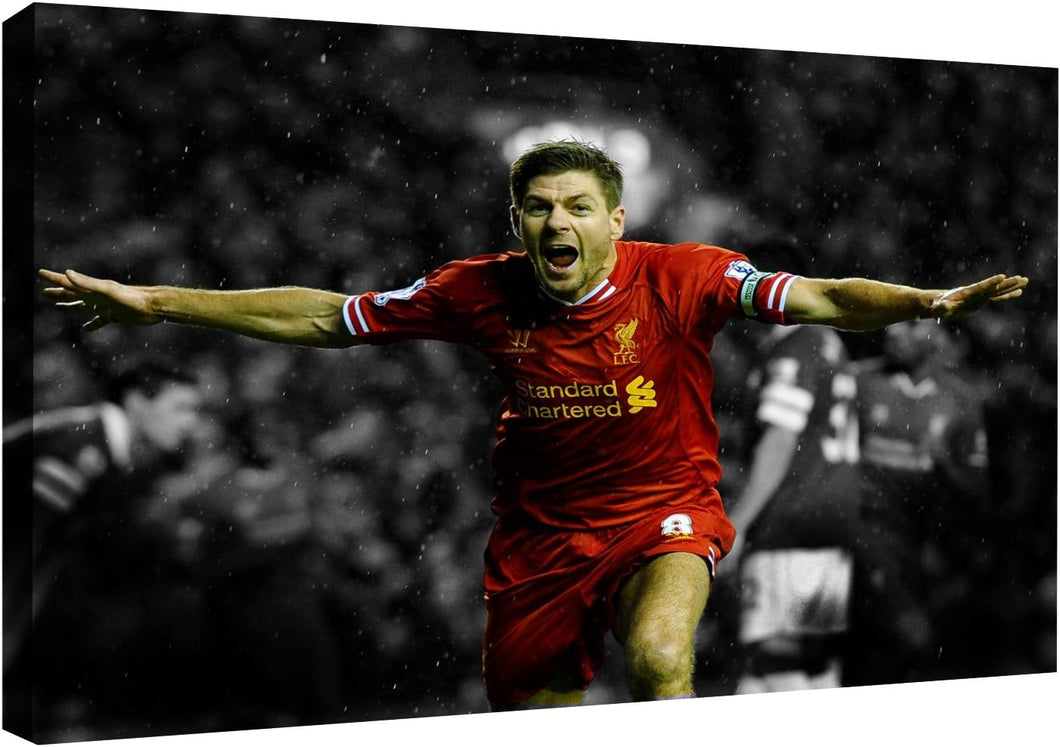 Canvas (9 Sizes in listing) Steven Gerrard Liverpool FC Wall Art Print- Photo/Photograph/Picture/Gift (20 x 15cm/8 x 6inch)